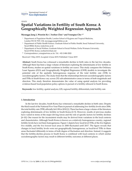 Spatial Variations in Fertility of South Korea: a Geographically Weighted Regression Approach