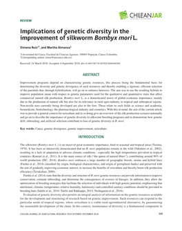 Implications of Genetic Diversity in the Improvement of Silkworm Bombyx Mori L