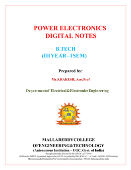 Power Electronics Digital Notes