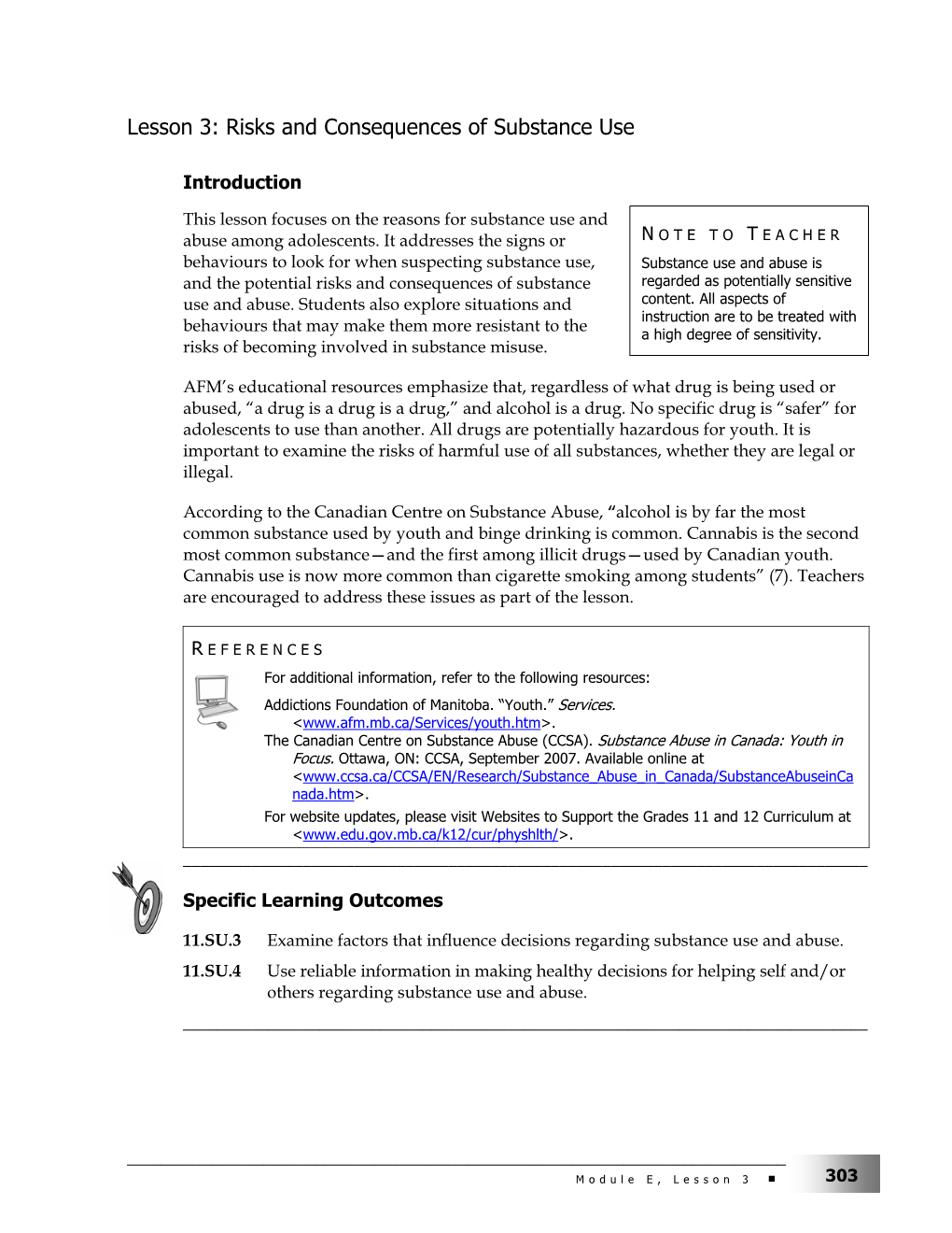 Lesson 3: Risks and Consequences of Substance Use