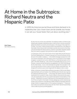 At Home in the Subtropics: Richard Neutra and the Hispanic Patio