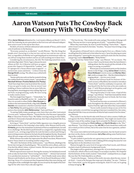 Aaron Watson Puts the Cowboy Back in Country with 'Outta Style'