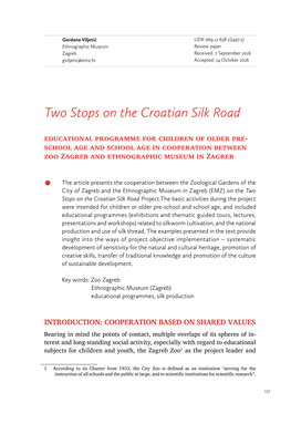 Two Stops on the Croatian Silk Road