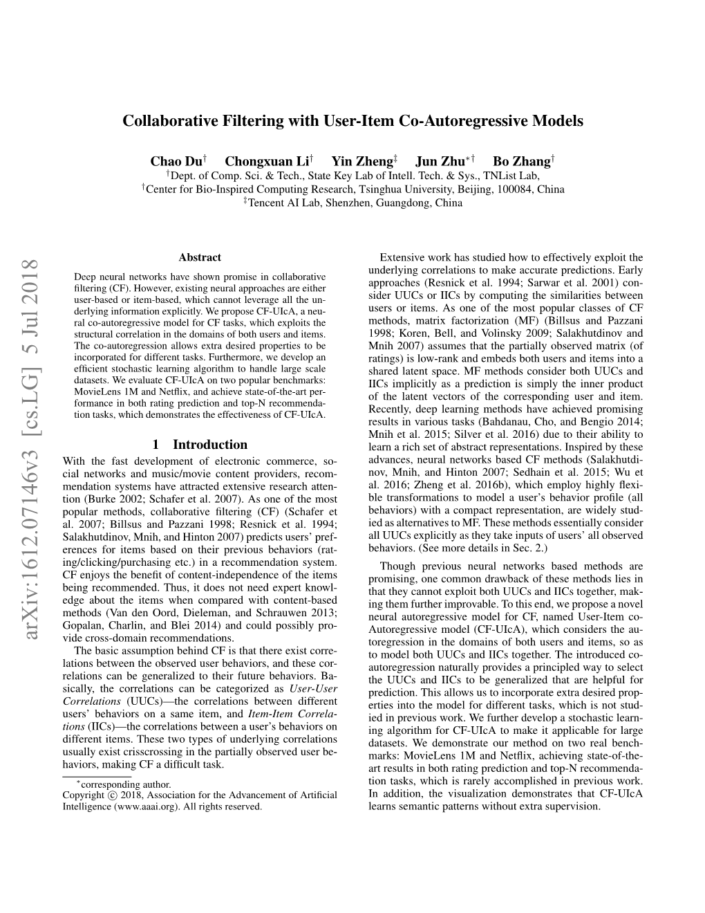 Collaborative Filtering with User-Item Co-Autoregressive Models