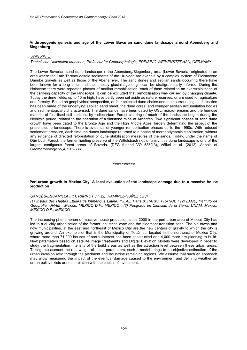 Anthropogenic Genesis and Age of the Lower Bavarian Sand Dune Landscape Around Abensberg and Siegenburg