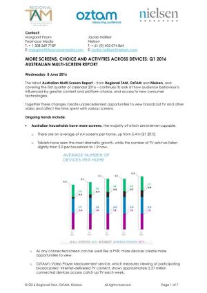 More Screens, Choice and Activities Across Devices: Q1 2016 Australian Multi-Screen Report