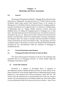 Chapter – 5 Hydrology and Water Assessment