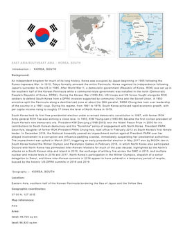 East Asia/Southeast Asia :: Korea, South
