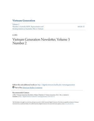 Vietnam Generation Newsletter, Volume 3 Number 2