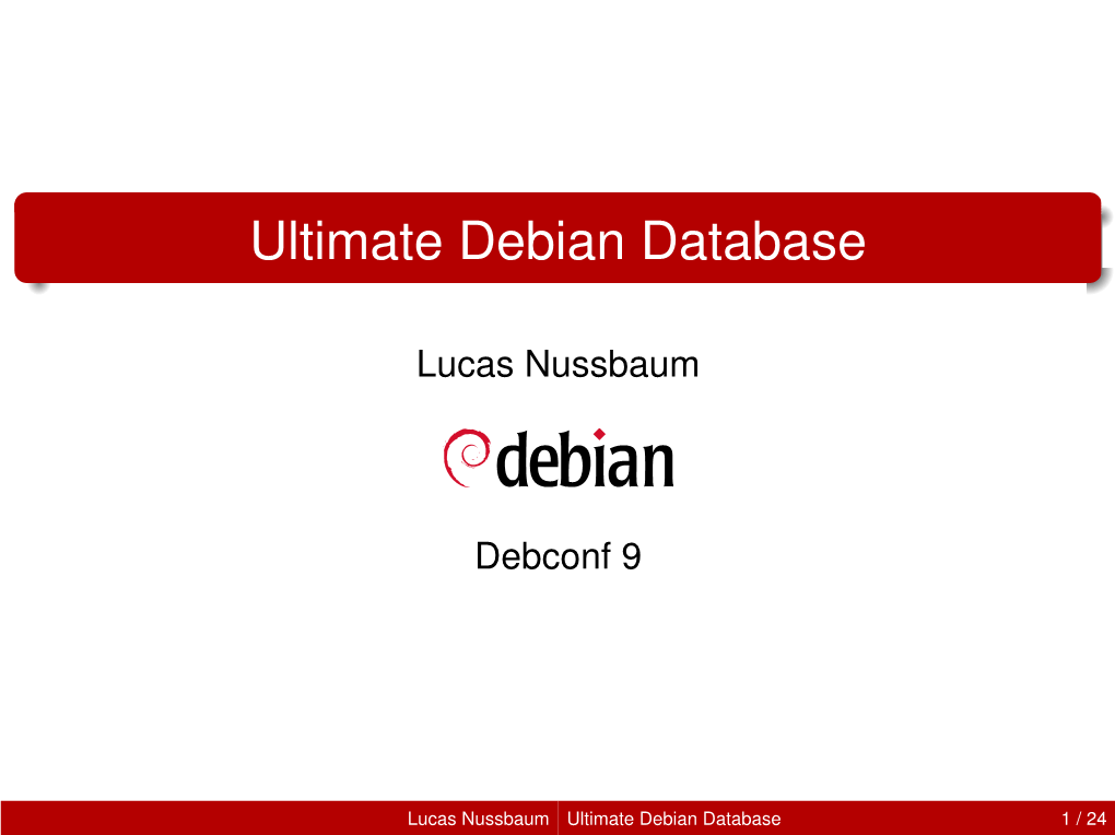 Ultimate Debian Database