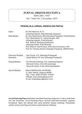 JURNAL ARKEOLOGI PAPUA ISSN 2085 - 9767 Vol