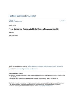 From Corporate Responsibility to Corporate Accountability