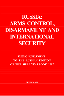 Russia: Arms Control, Disarmament and International Security