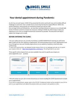 Your Dental Appointment During Pandemic