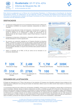 Guatemala: DT-TT ETA -IOTA Informe De Situación No