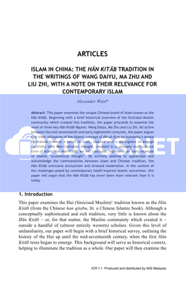 Islam in China : the HÄ N Kitä B Tradition in the Writings
