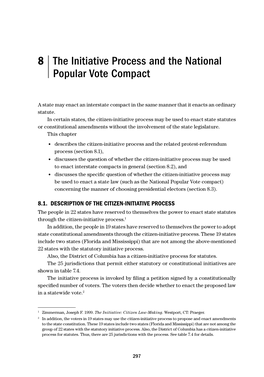 The Initiative Process and the National Popular Vote Compact | 299