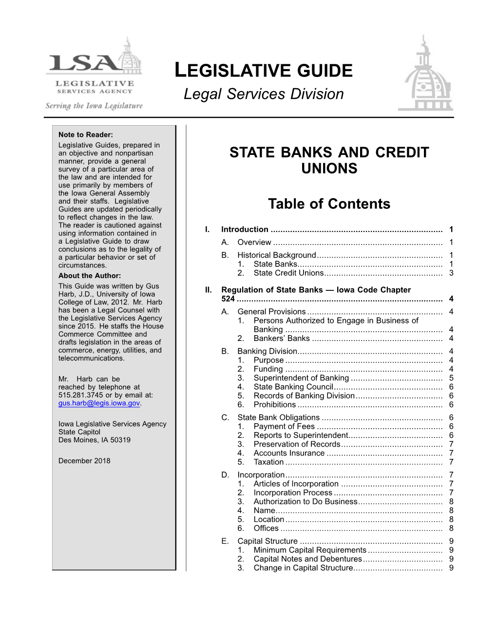 State Banks and Credit Unions