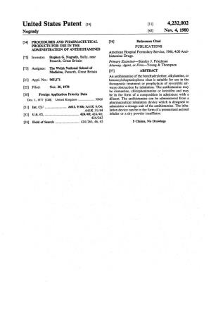 United States Patent (19) (11) 4,232,002 Nogrady 45) Nov