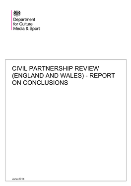 Civil Partnership Review (England and Wales) – Report on Conclusions