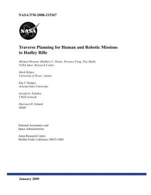 Traverse Planning for Human and Robotic Missions to Hadley Rille
