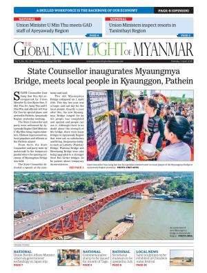 State Counsellor Inaugurates Myaungmya Bridge, Meets Local People in Kyaunggon, Pathein