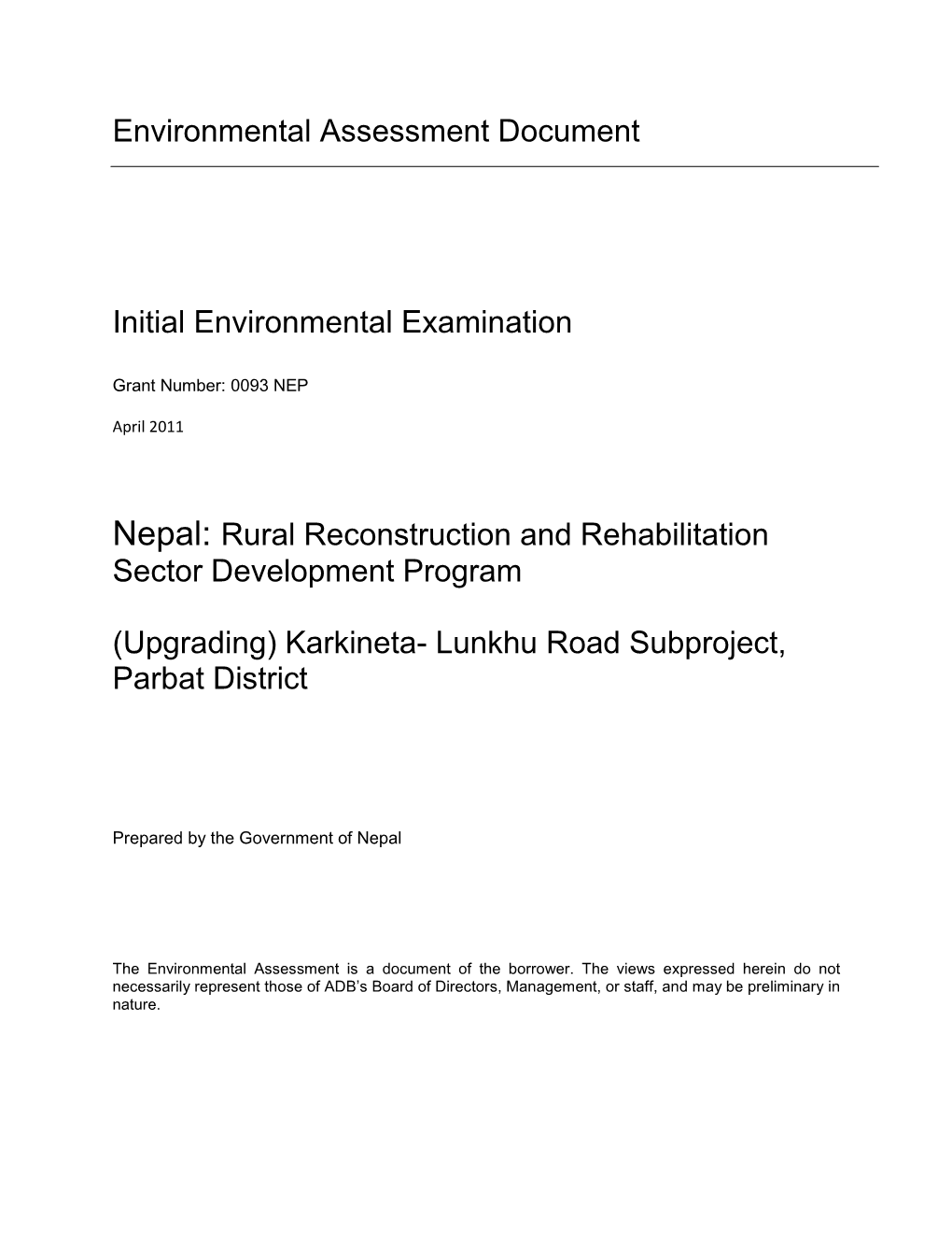 40554-022: Rural Reconstruction and Rehabilitation Sector Development