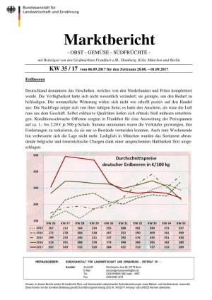 Marktbericht - OBST - GEMÜSE - SÜDFRÜCHTE
