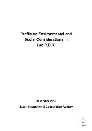 Profile on Environmental and Social Considerations in Lao P.D.R
