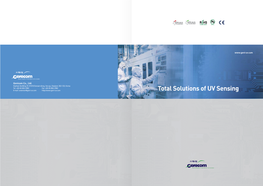 Total Solutions of UV Sensing Company Introduction Modelmodel Numbering Numbering of of Component the Probe