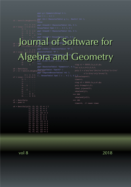 Journal of Software for Algebra and Geometry Vol. 8 (2018)