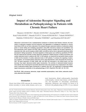 Impact of Adenosine Receptor Signaling and Metabolism on Pathophysiology in Patients with Chronic Heart Failure
