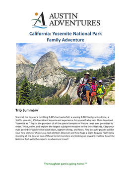 Yosemite National Park Family Adventure