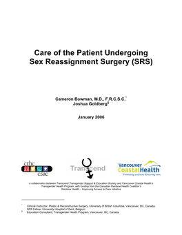 Care of the Patient Undergoing Sex Reassignment Surgery (SRS)