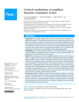 Cortical Modulation of Pupillary Function: Systematic Review