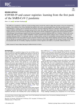COVID-19 and Cancer Registries: Learning from the ﬁrst Peak of the SARS-Cov-2 Pandemic