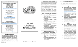 Liquor Licensee Information Brochure (ABC-899)