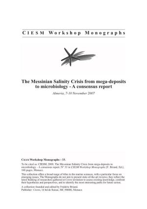 C IESM Workshop Monographs the Messinian Salinity