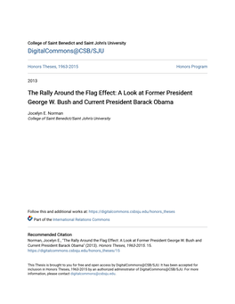 The Rally Around the Flag Effect: a Look at Former President George W