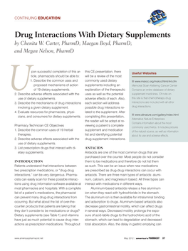 Drug Interactions with Dietary Supplements by Chenita W