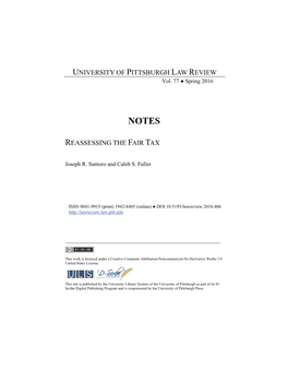 Reassessing the Fair Tax University of Pittsburgh
