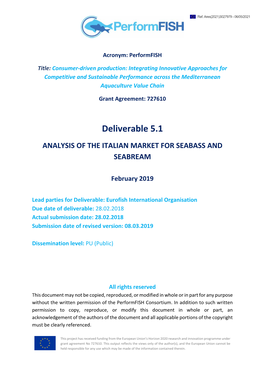 Analysis of the Italian Market for Seabass and Seabream