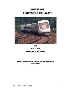 Notes on Curves for Railways