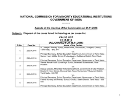 National Commission for Minority Educational Institutions Government of India ………