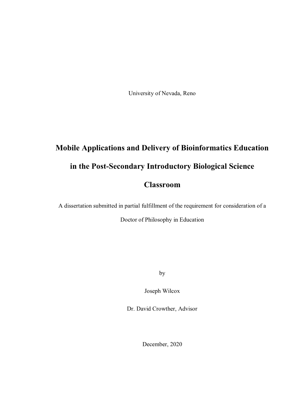 Mobile Applications and Delivery of Bioinformatics Education in the Post