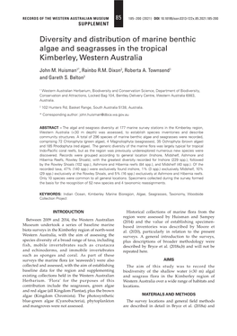 Diversity and Distribution of Marine Benthic Algae and Seagrasses in the Tropical Kimberley, Western Australia