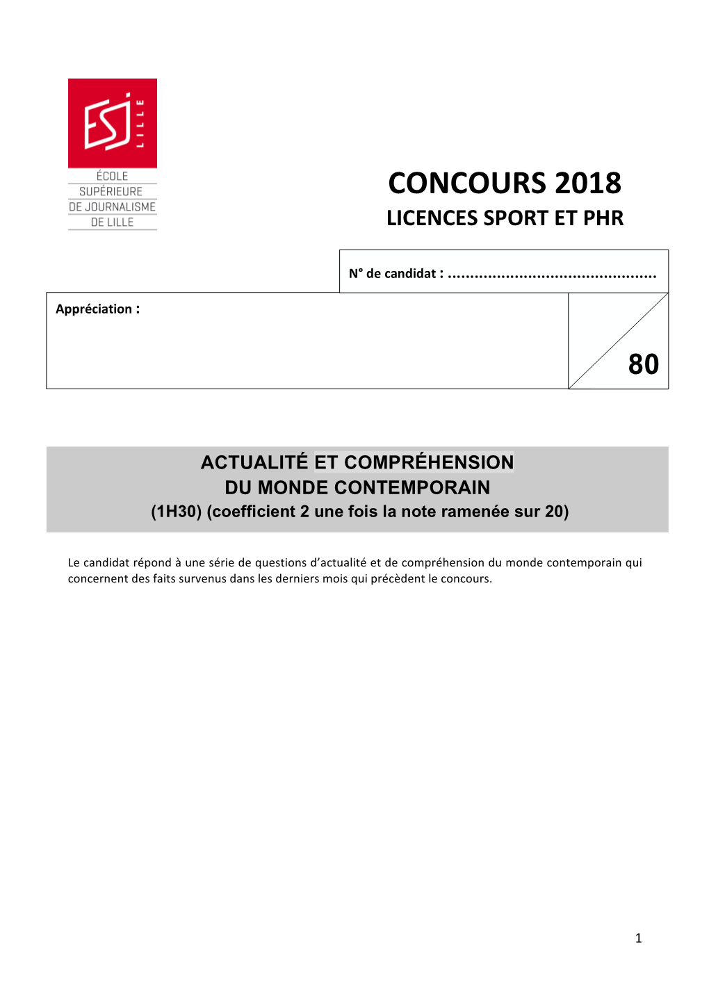 Concours 2018