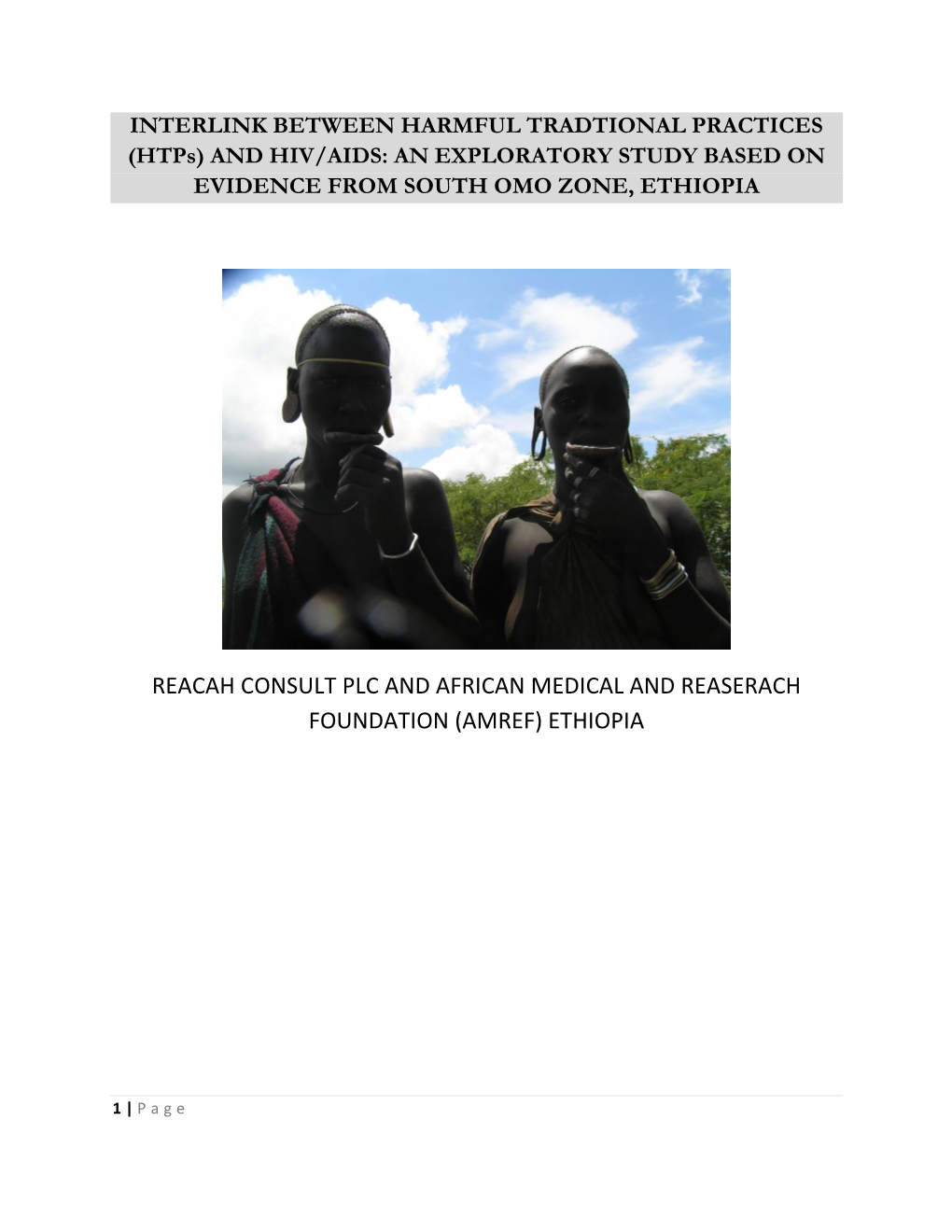 (Htps) and HIV/AIDS: an EXPLORATORY STUDY BASED on EVIDENCE from SOUTH OMO ZONE, ETHIOPIA