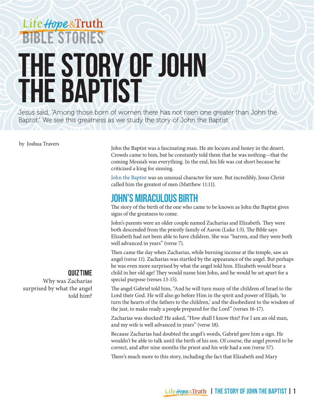 The Story of John the Baptist