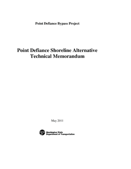 Point Defiance Shoreline Alternative Technical Memorandum